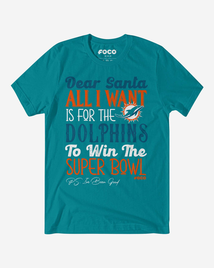 Miami Dolphins All I Want T-Shirt FOCO Team Aqua S - FOCO.com