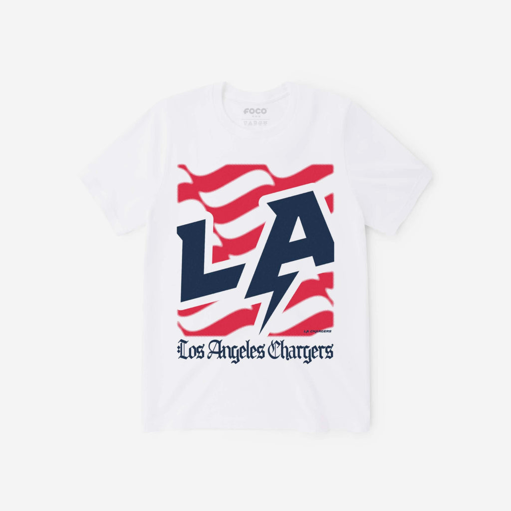 Los Angeles Chargers American Heritage Wordmark T-Shirt FOCO S - FOCO.com