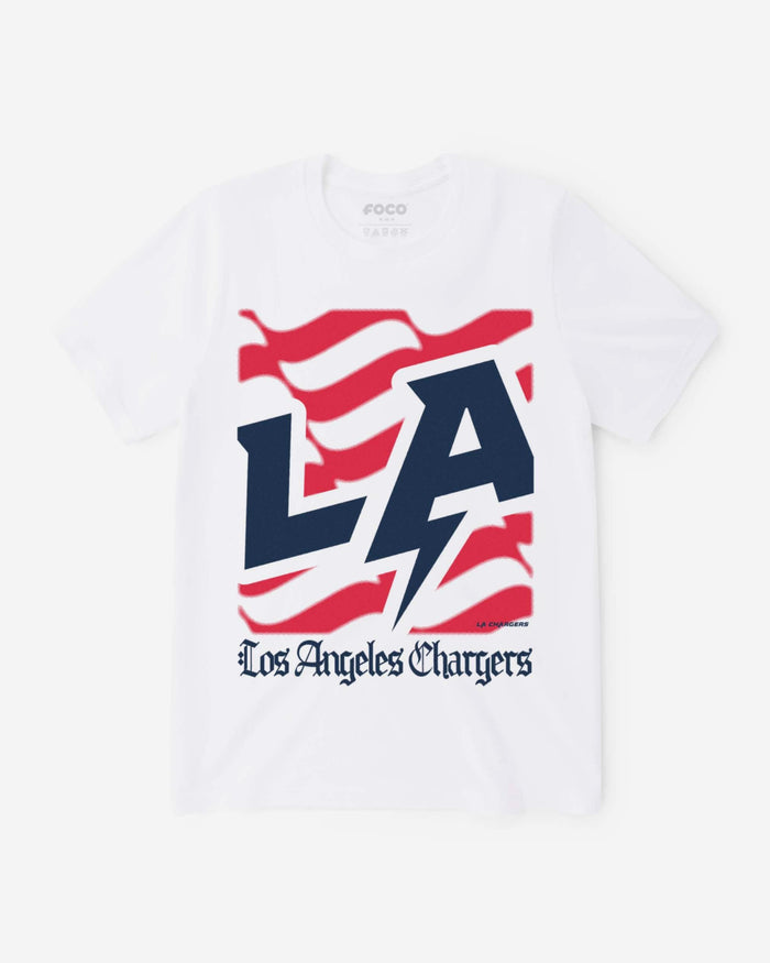 Los Angeles Chargers American Heritage Wordmark T-Shirt FOCO S - FOCO.com