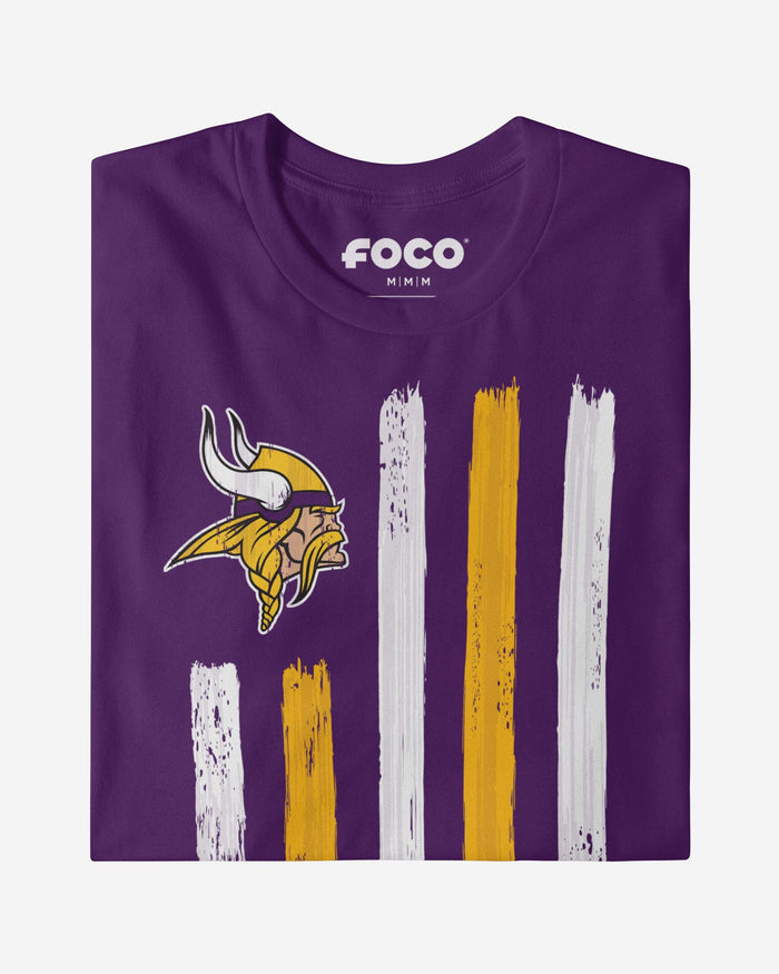 Minnesota Vikings Brushstroke Flag T-Shirt FOCO - FOCO.com