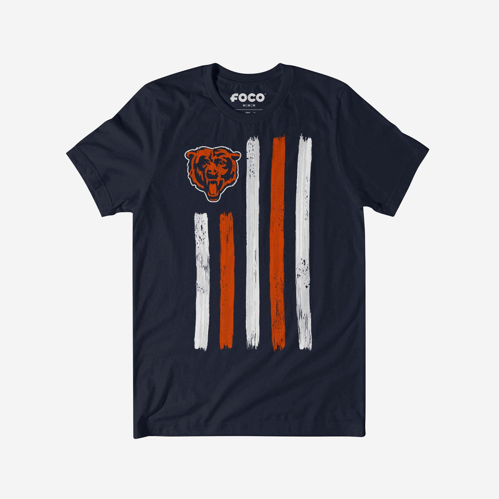 Chicago Bears Brushstroke Flag T-Shirt FOCO S - FOCO.com