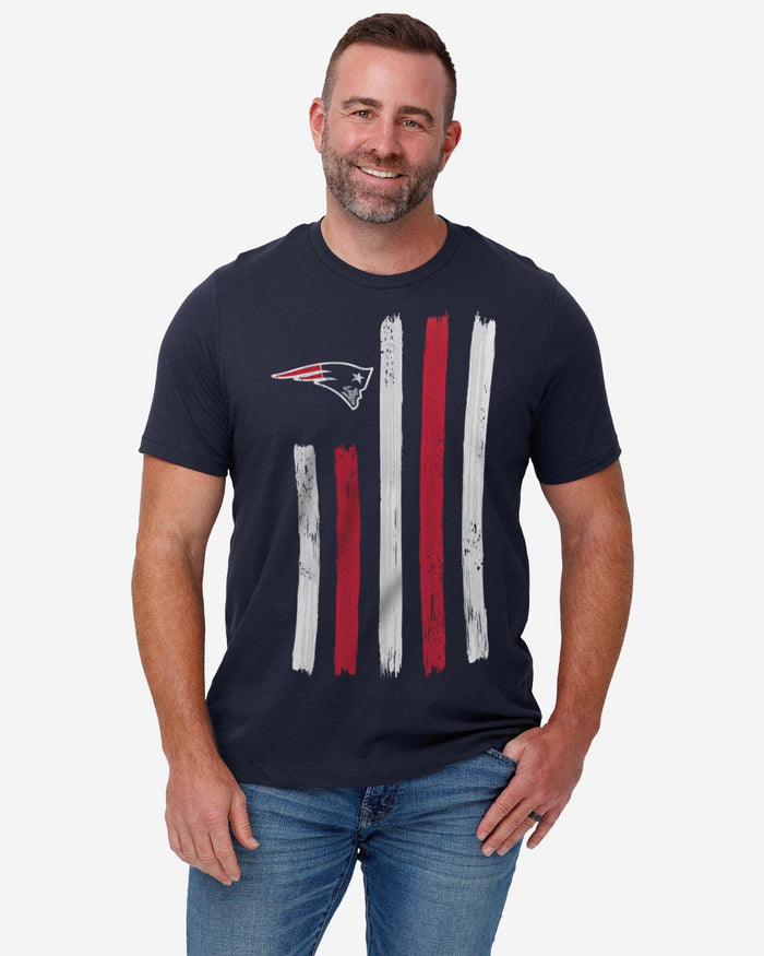 New England Patriots Brushstroke Flag T-Shirt FOCO - FOCO.com