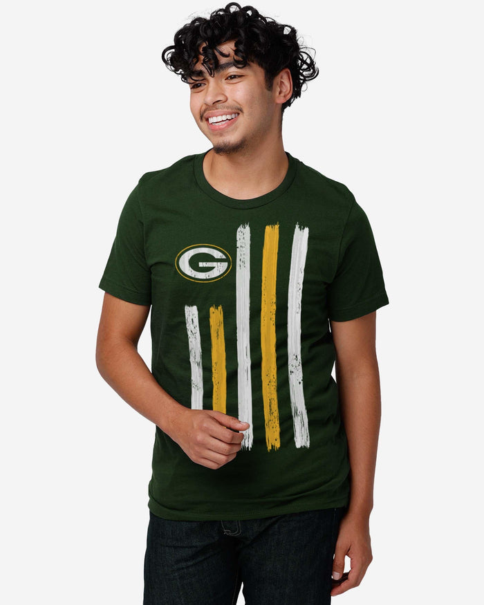 Green Bay Packers Brushstroke Flag T-Shirt FOCO - FOCO.com