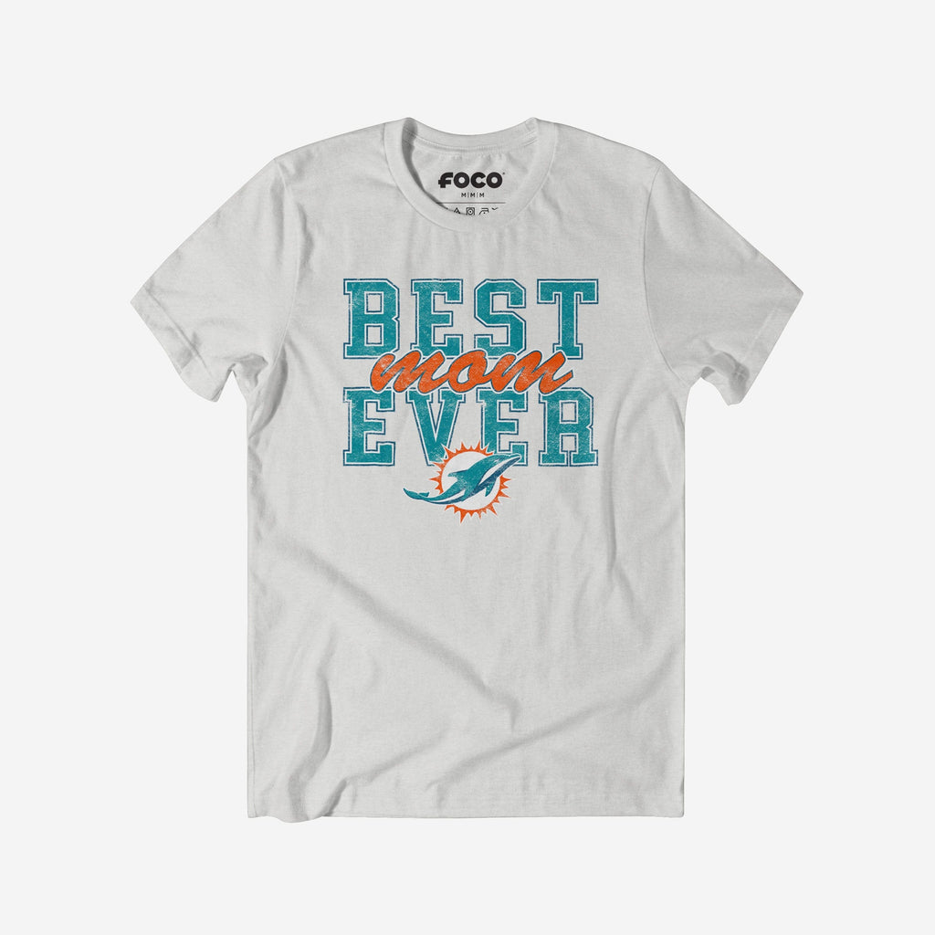 Miami Dolphins Best Mom Ever Stacked T-Shirt FOCO S - FOCO.com