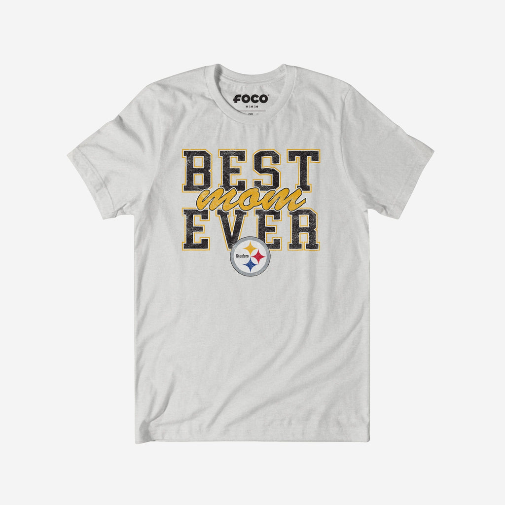 Pittsburgh Steelers Best Mom Ever Stacked T-Shirt FOCO S - FOCO.com