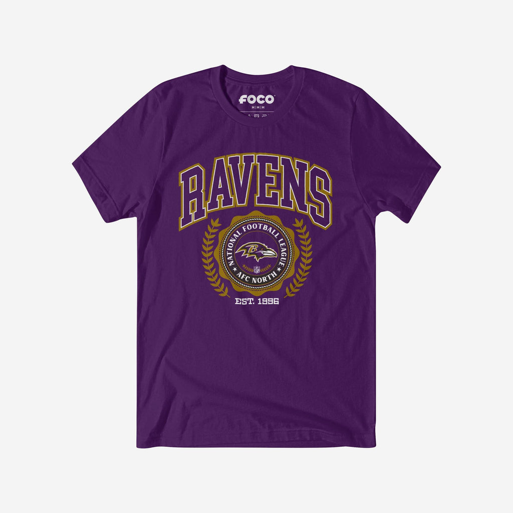 Baltimore Ravens Team Crest T-Shirt FOCO Team Purple S - FOCO.com