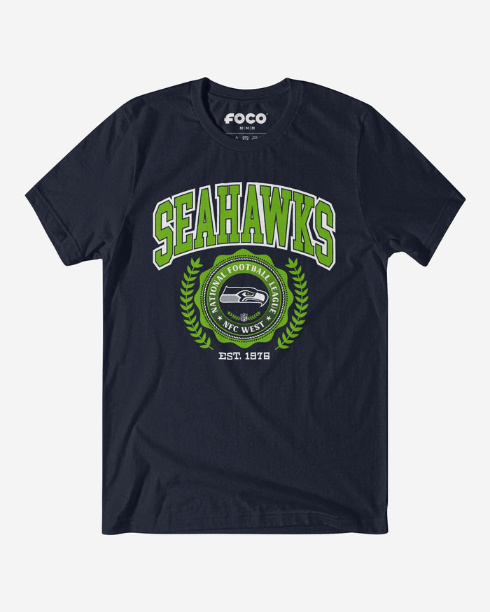 Seattle Seahawks Team Crest T-Shirt FOCO Navy S - FOCO.com