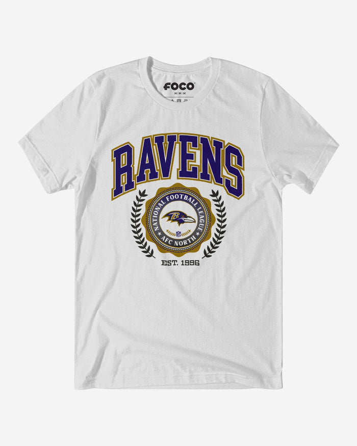 Baltimore Ravens Team Crest T-Shirt FOCO White S - FOCO.com