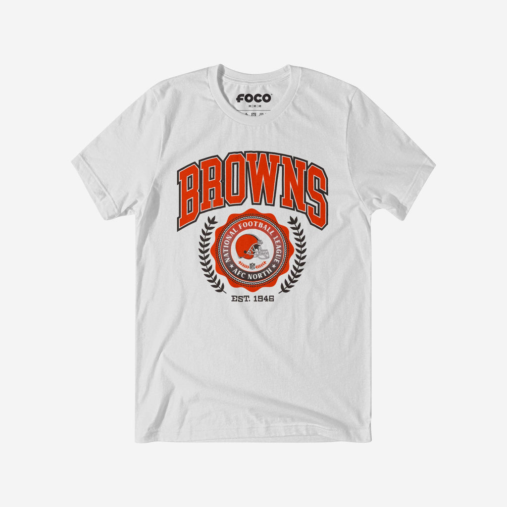 Cleveland Browns Team Crest T-Shirt FOCO White S - FOCO.com