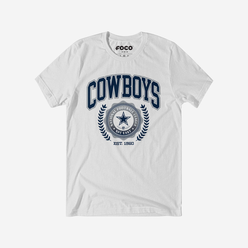 Dallas Cowboys Team Crest T-Shirt FOCO White S - FOCO.com