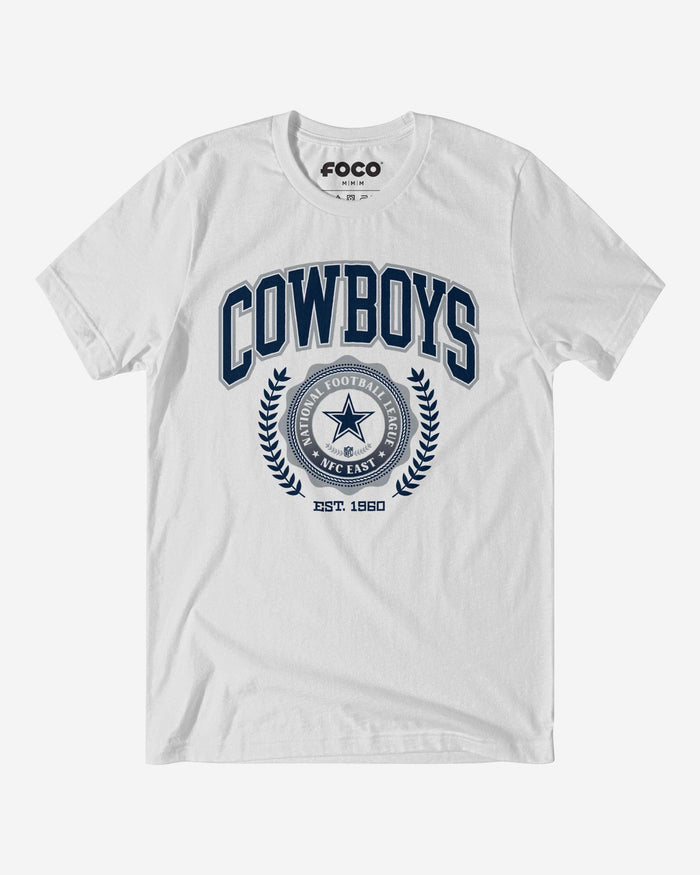 Dallas Cowboys Team Crest T-Shirt FOCO White S - FOCO.com