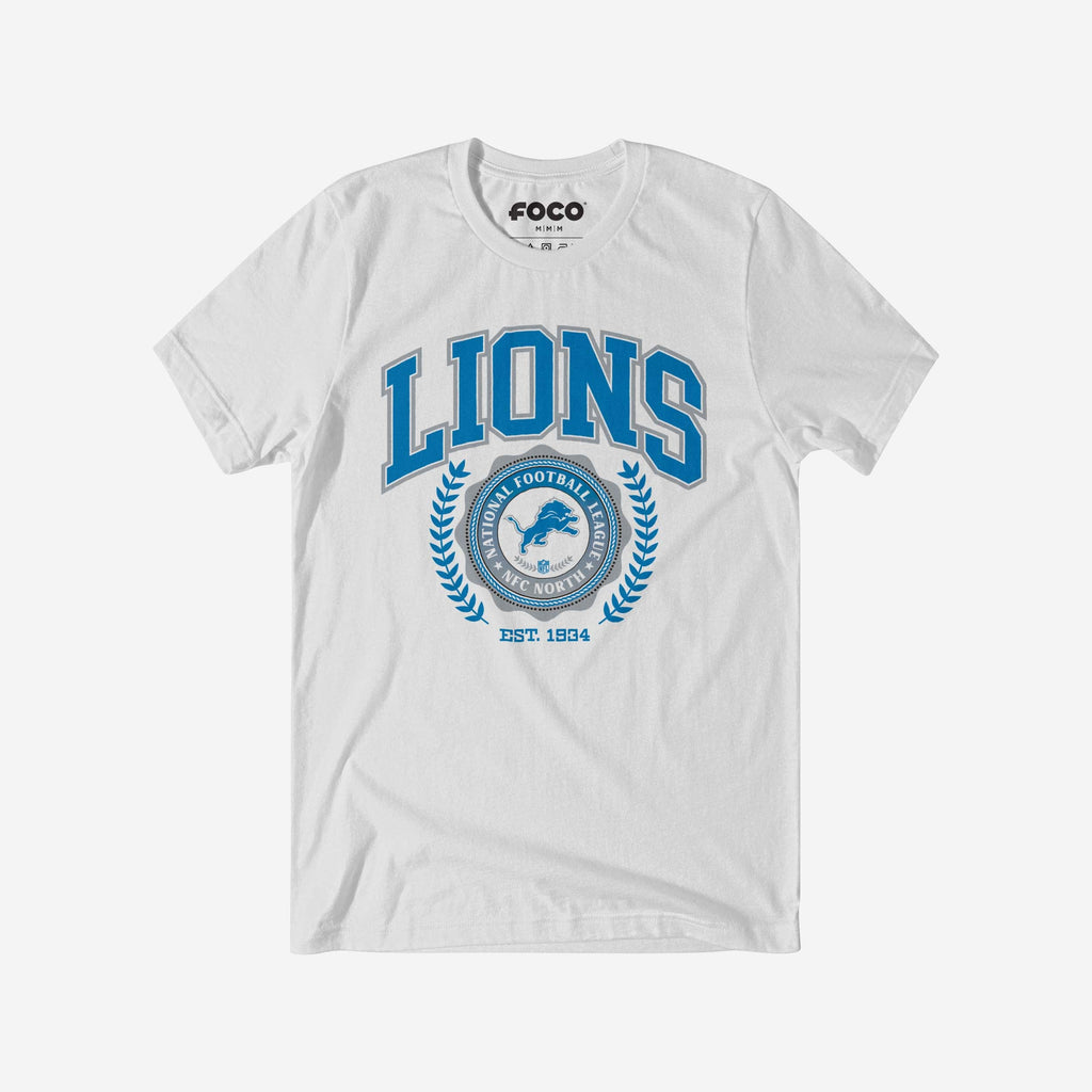 Detroit Lions Team Crest T-Shirt FOCO White S - FOCO.com