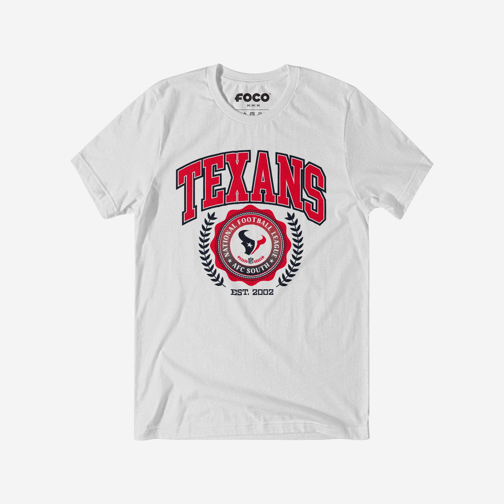 Houston Texans Team Crest T-Shirt FOCO White S - FOCO.com