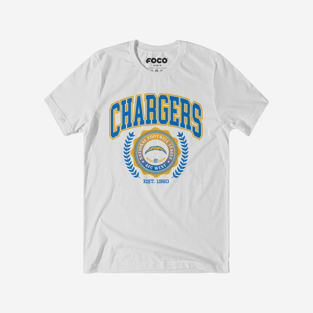 Los Angeles Chargers Team Crest T-Shirt FOCO White S - FOCO.com