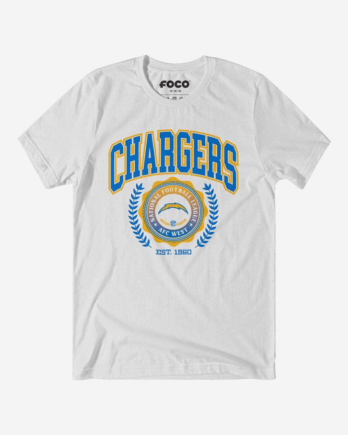 Los Angeles Chargers Team Crest T-Shirt FOCO White S - FOCO.com