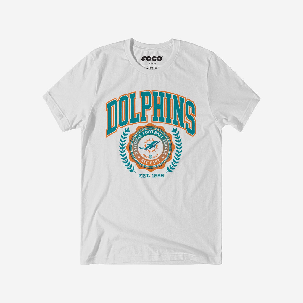 Miami Dolphins Team Crest T-Shirt FOCO White S - FOCO.com