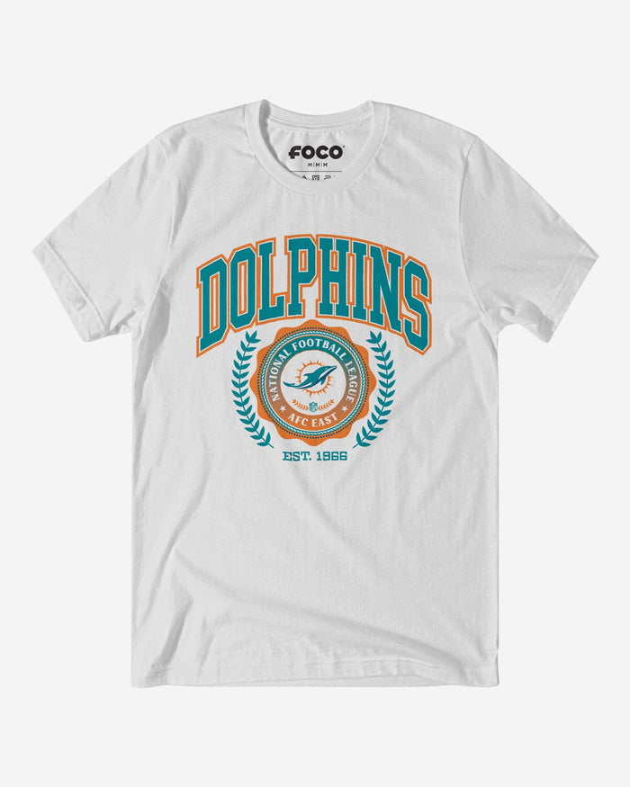 Miami Dolphins Team Crest T-Shirt FOCO White S - FOCO.com