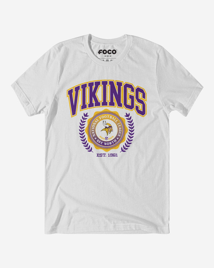 Minnesota Vikings Team Crest T-Shirt FOCO White S - FOCO.com