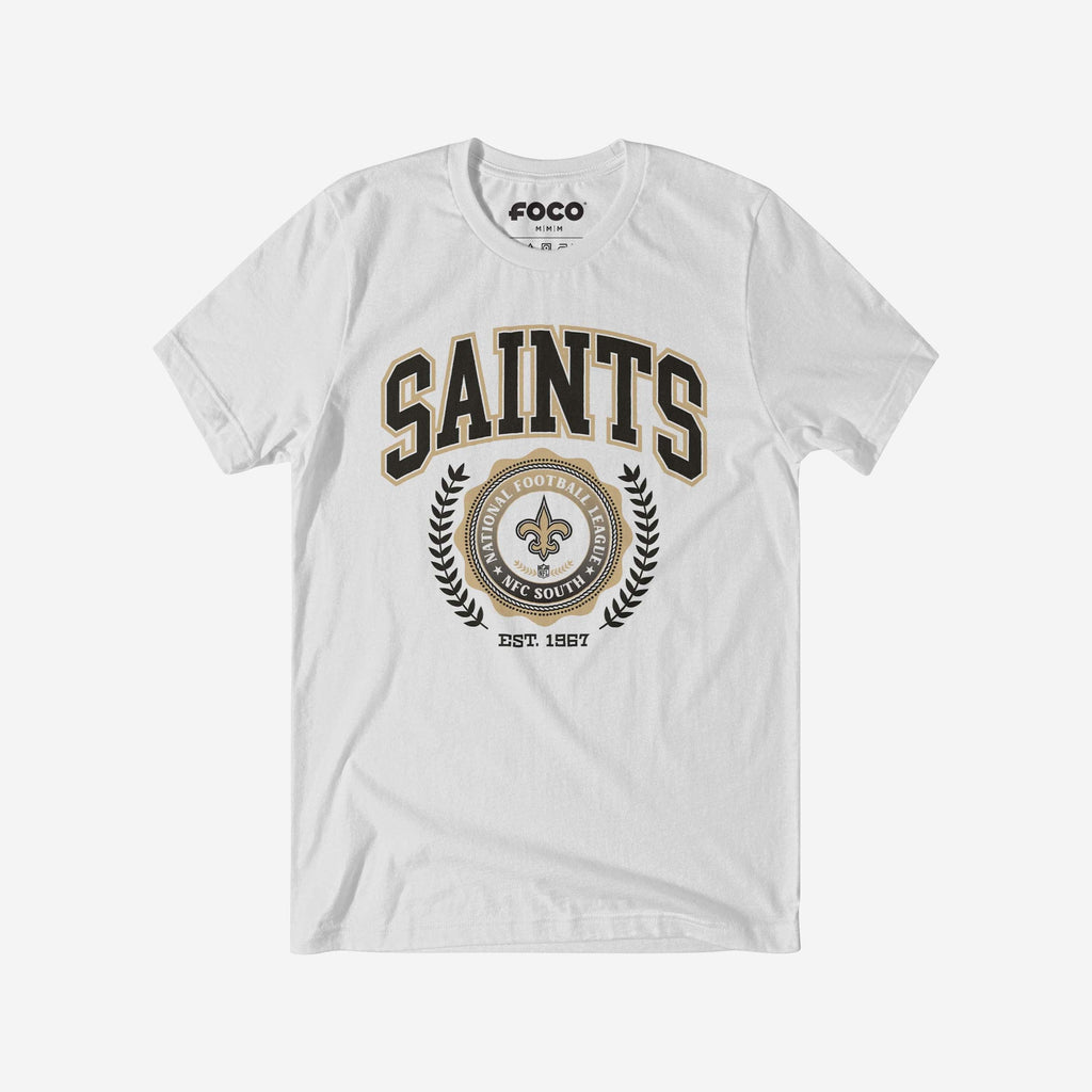 New Orleans Saints Team Crest T-Shirt FOCO White S - FOCO.com