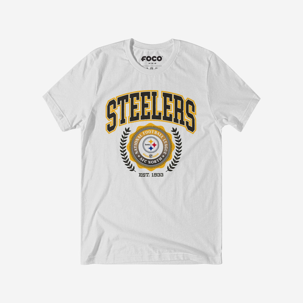 Pittsburgh Steelers Team Crest T-Shirt FOCO White S - FOCO.com