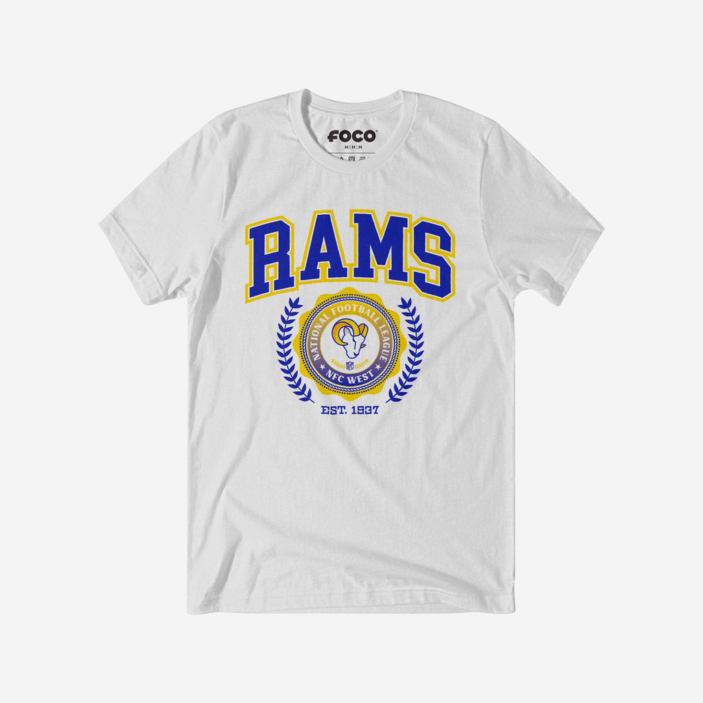 Los Angeles Rams Team Crest T-Shirt FOCO White S - FOCO.com