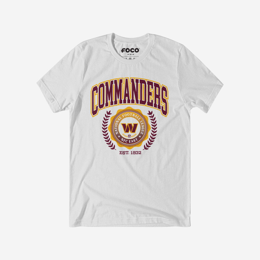 Washington Commanders Team Crest T-Shirt FOCO White S - FOCO.com