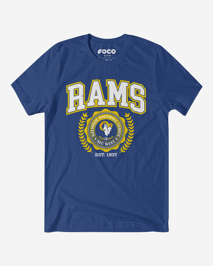 Los Angeles Rams Team Crest T-Shirt FOCO True Royal S - FOCO.com