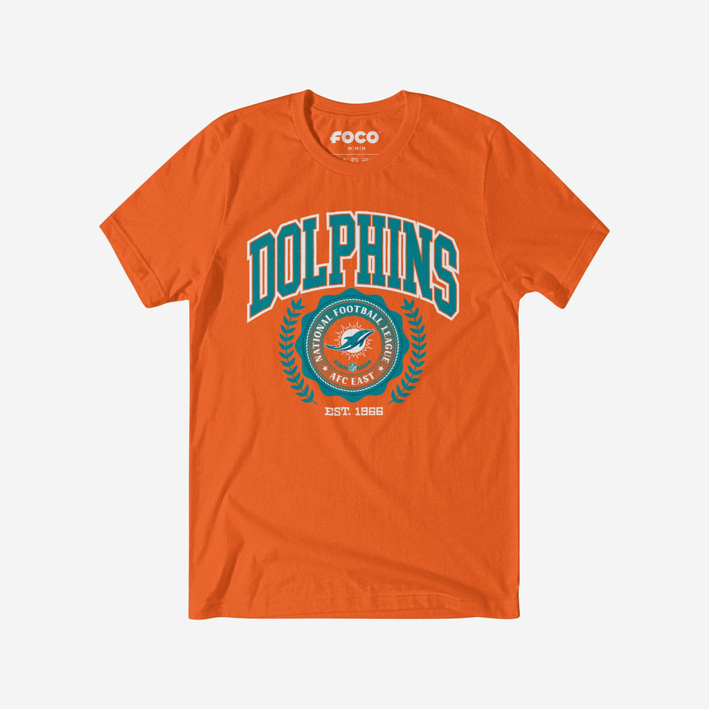 Miami Dolphins Team Crest T-Shirt FOCO Orange S - FOCO.com