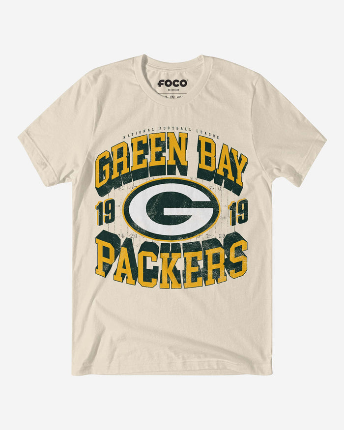 Green Bay Packers Field Arched Wordmark T-Shirt FOCO S - FOCO.com