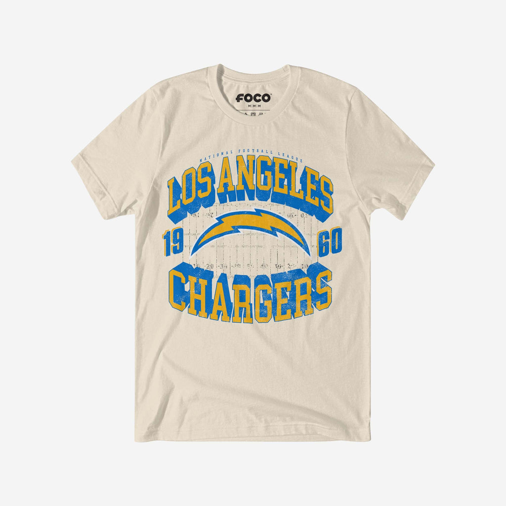 Los Angeles Chargers Field Arched Wordmark T-Shirt FOCO S - FOCO.com