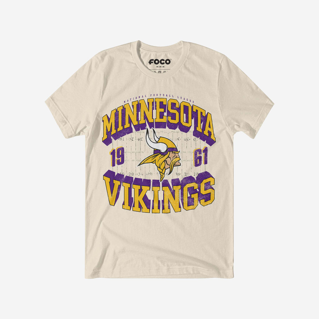 Minnesota Vikings Field Arched Wordmark T-Shirt FOCO S - FOCO.com