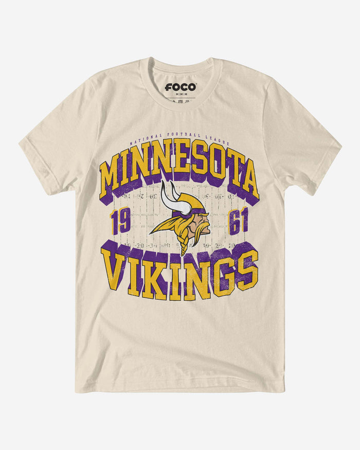 Minnesota Vikings Field Arched Wordmark T-Shirt FOCO S - FOCO.com