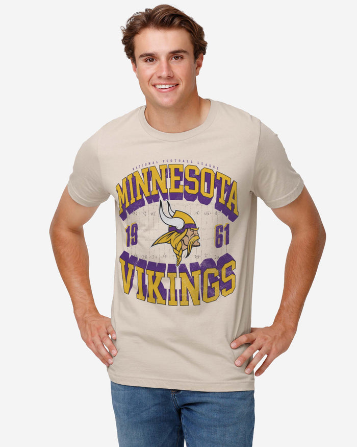 Minnesota Vikings Field Arched Wordmark T-Shirt FOCO - FOCO.com