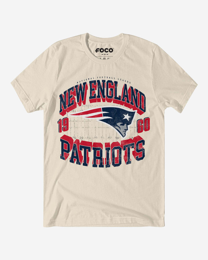 New England Patriots Field Arched Wordmark T-Shirt FOCO S - FOCO.com