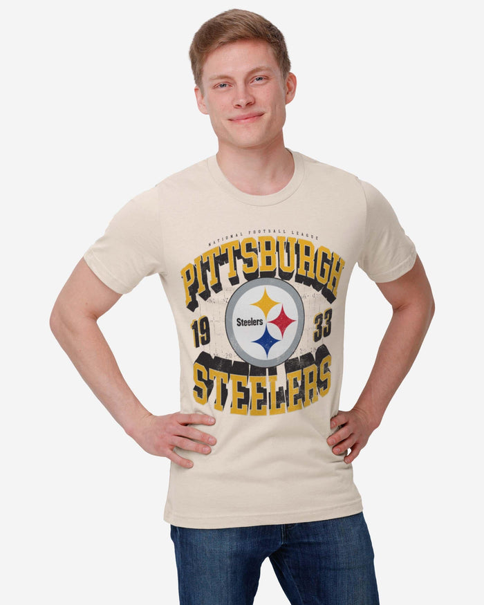 Pittsburgh Steelers Field Arched Wordmark T-Shirt FOCO - FOCO.com