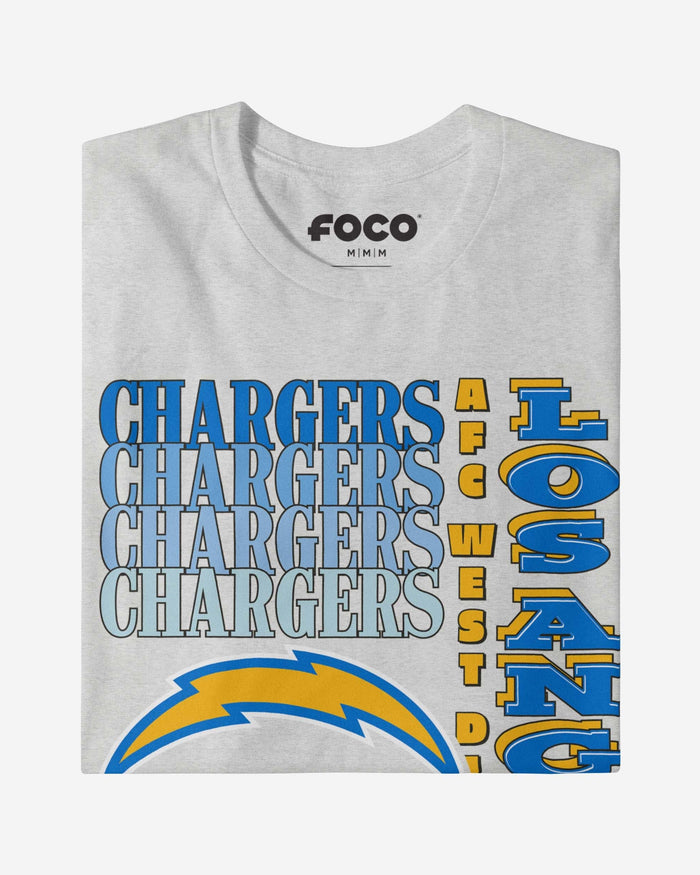 Los Angeles Chargers Gradient Wordmark T-Shirt FOCO - FOCO.com