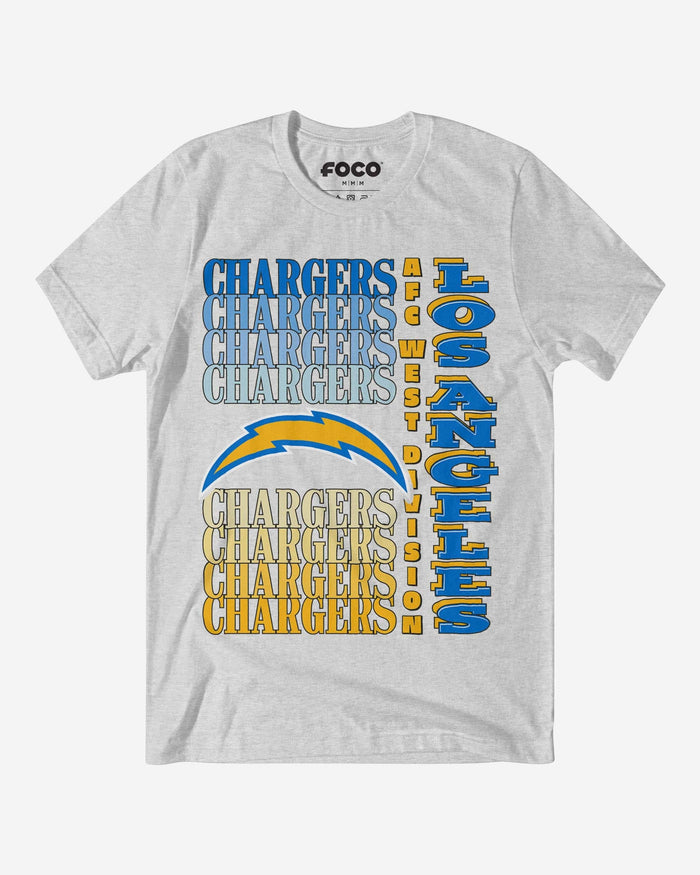 Los Angeles Chargers Gradient Wordmark T-Shirt FOCO S - FOCO.com