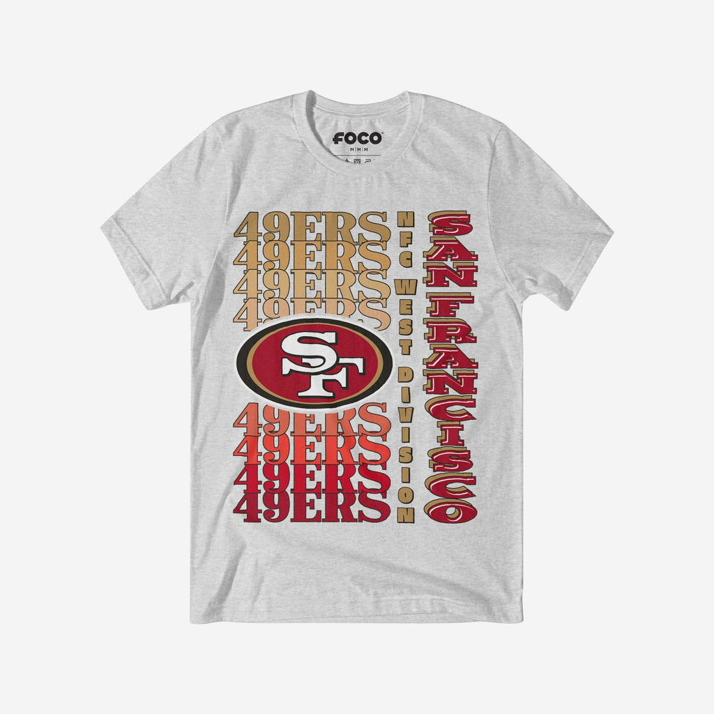 San Francisco 49ers Gradient Wordmark T-Shirt FOCO S - FOCO.com