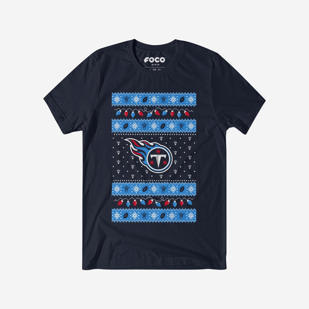 Tennessee Titans Holiday Lights Sweater T-Shirt FOCO S - FOCO.com