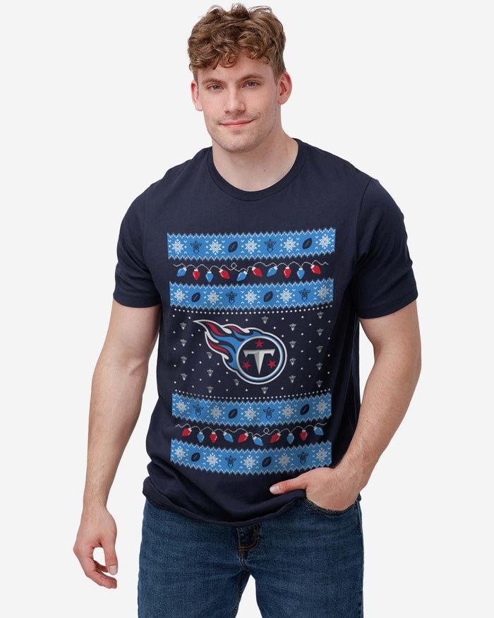 Tennessee Titans Holiday Lights Sweater T-Shirt FOCO - FOCO.com