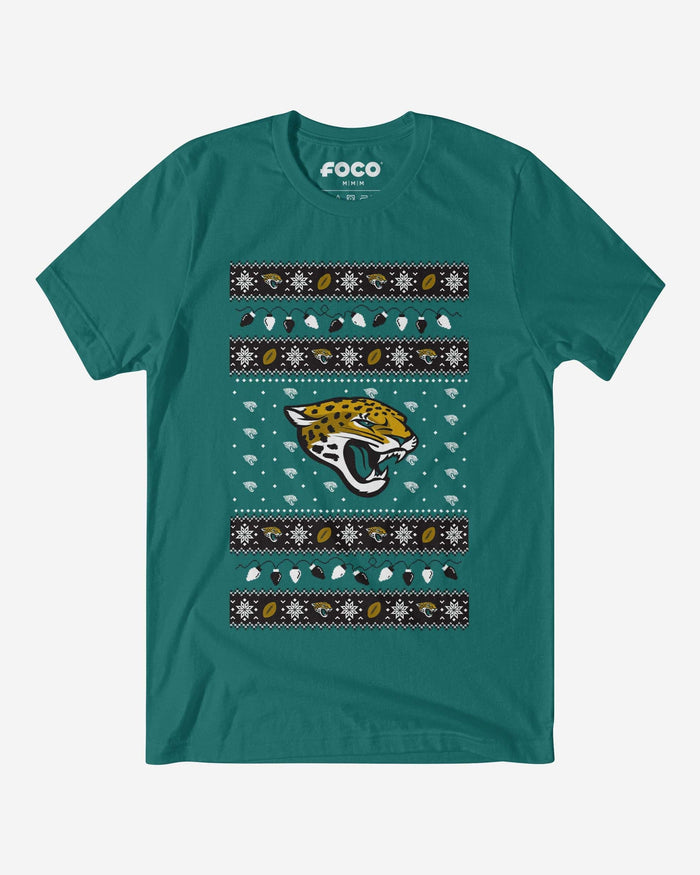 Jacksonville Jaguars Holiday Lights Sweater T-Shirt FOCO S - FOCO.com