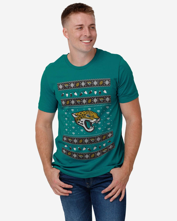 Jacksonville Jaguars Holiday Lights Sweater T-Shirt FOCO - FOCO.com