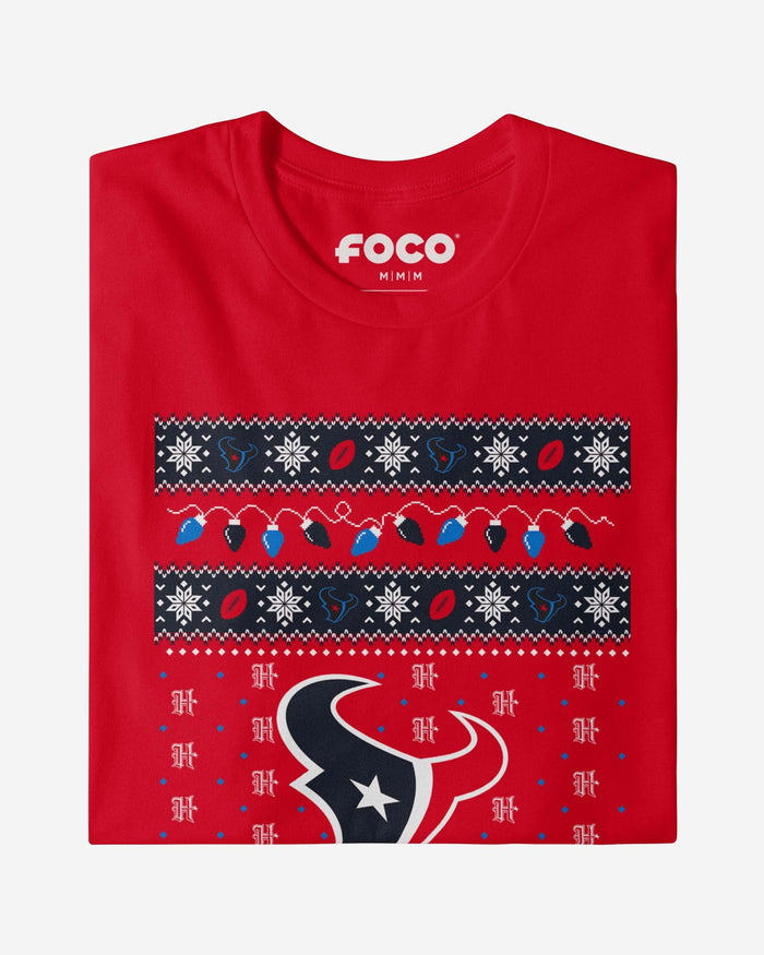 Houston Texans Holiday Lights Sweater T-Shirt FOCO - FOCO.com