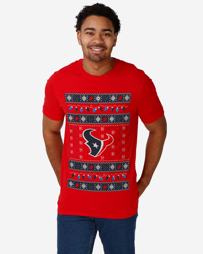 Houston Texans Holiday Lights Sweater T-Shirt FOCO - FOCO.com