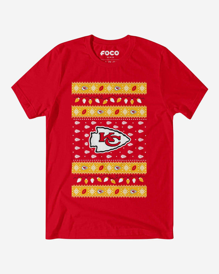 Kansas City Chiefs Holiday Lights Sweater T-Shirt FOCO S - FOCO.com