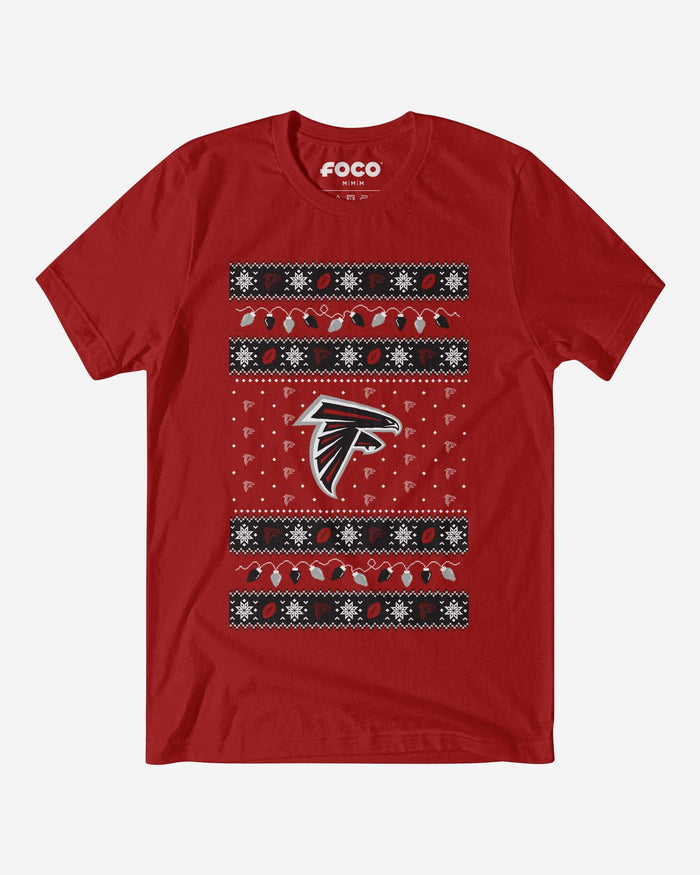 Atlanta Falcons Holiday Lights Sweater T-Shirt FOCO S - FOCO.com