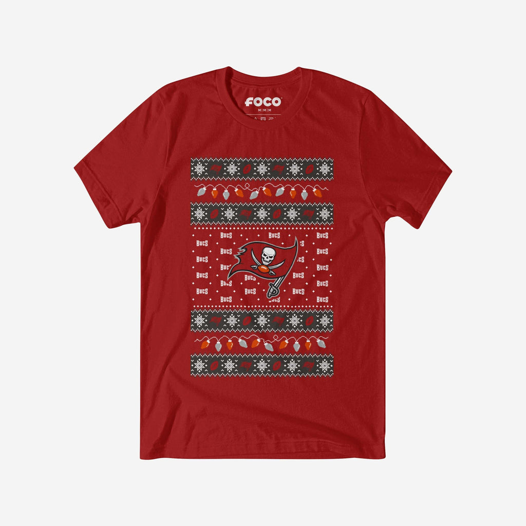 Tampa Bay Buccaneers Holiday Lights Sweater T-Shirt FOCO S - FOCO.com