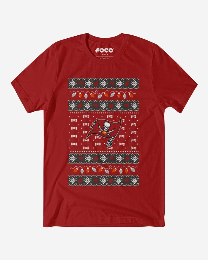 Tampa Bay Buccaneers Holiday Lights Sweater T-Shirt FOCO S - FOCO.com