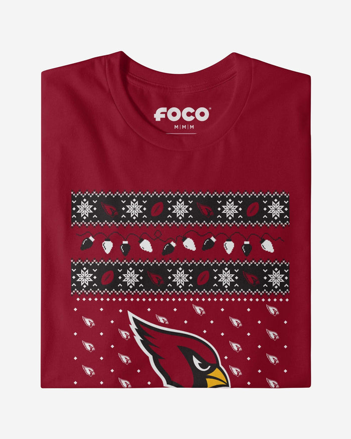 Arizona Cardinals Holiday Lights Sweater T-Shirt FOCO - FOCO.com