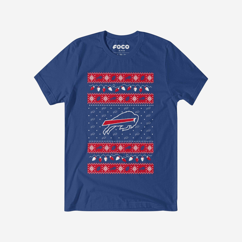 Buffalo Bills Holiday Lights Sweater T-Shirt FOCO S - FOCO.com